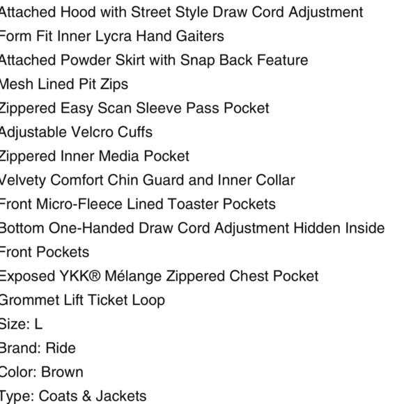 Ride Cappel Magnificent Insulated Snowboard Jacket, large, putty/brown - Picture 13 of 16